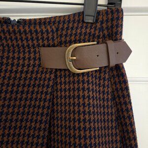 Nice Things Paloma S. Brown Blue Houndstooth Trousers w/ Belt - EU 38